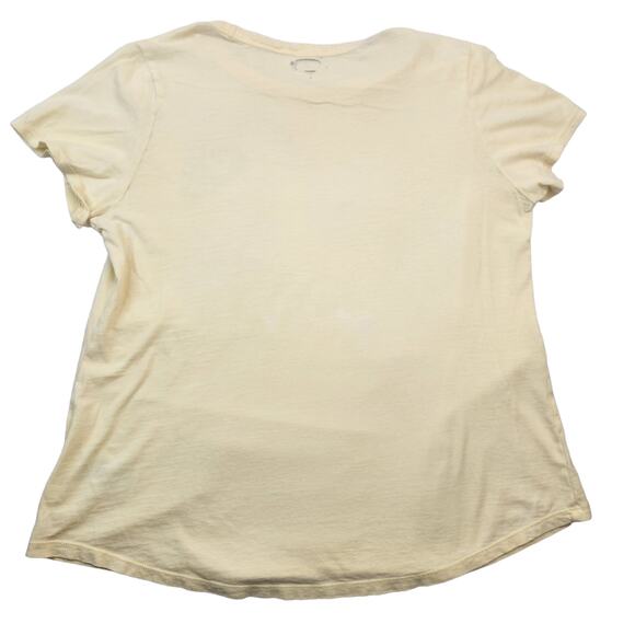 Old Navy Shirt Womens Medium Baby Yellow Toucan Palm Leaf Sheer 100% Cotton - Picture 5 of 11